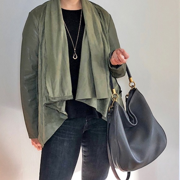 Anthropologie jacket suede and faux leather xs - Picture 6 of 8